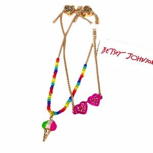 Betsey Johnson Rainbow Heart Sunglasses Bracelet